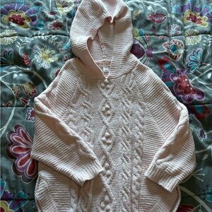 Cat & Jack Light Pink Cable Knit Hooded Sweater